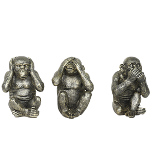 Estatua de Resina de Tres Monos, No Vea el Mal, No Oiga el Mal, No Hable del Mal, Escultura de Filosofía Zen para Decoración del Hogar y Oficina, Venta al Por Mayor - Product Image 1