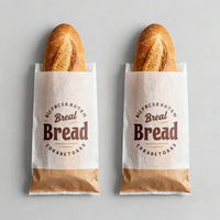 Sacs d'emballage en papier kraft biodégradables personnalisés, écologiques, imprimés avec logo, pour café, sandwichs et aliments à emporter