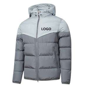 Chaqueta Acolchada para Hombre, Talla Grande, con Bloques de Color, Chaqueta de Invierno con Capucha, Chaqueta Cálida para Exteriores, Chaqueta Acolchada de Algodón con Logotipo Personalizado - Product Image 3