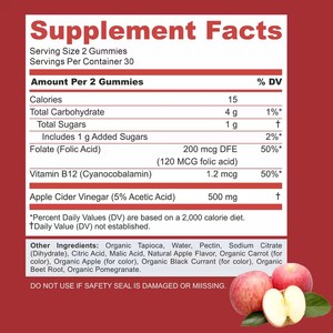 Bonbons au vinaigre de cidre de pomme pour favoriser l'amincissement, la santé digestive, la perte de poids, un ventre plat, brûleur de graisse, complément pour la santé intestinale - Product Image 6