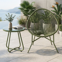 Ensemble de chaises Acapulco modernes en acier inoxydable durable, mobilier de bistrot, mobilier de conversation pour patio, fauteuil de jardin extérieur, hôtel, école