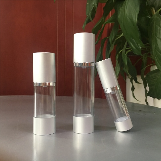 30 ml Silver Plastic Airless Pump Bottle