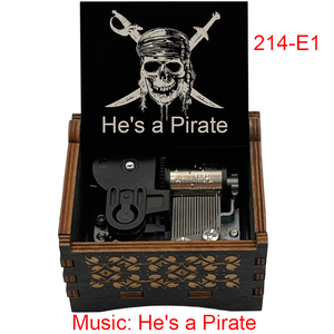 Caja de Música de Madera Vintage con Mecanismo de Cuerda, Diseño de Pirata, Regalo Especial y Lindo para Amigos, Cumpleaños, Navidad - Product Image 6