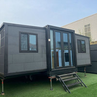 Maison conteneur modulaire pré-assemblée à double aile extensible de 20/40 pieds, fabriquée en Chine, maisonnette de luxe moderne à panneaux sandwich