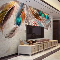 Personnalisé 3D Papier Peint Mode Coloré Plume Moderne Art Mural Décoratif De Mur Intérieur Papier Peint Pour Salon TV Fond