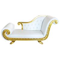 Fauteuils de Trône Royaux Modernes de Luxe à Dossier Haut Doré et Blanc pour Mariages de Roi et Reine - Vente en Gros