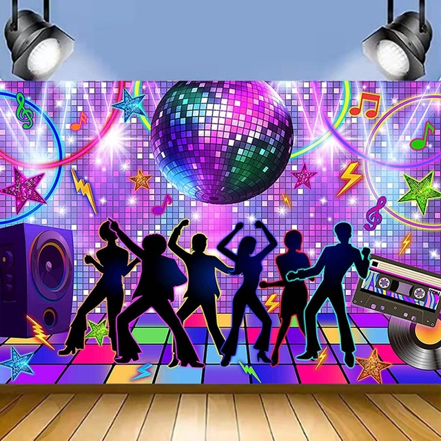 Hstyle Disco 70s Theme Party Decorations Back to 60s 70s 80s 90s Disco Dancing Night Photography Photo Booth for Adults Parties