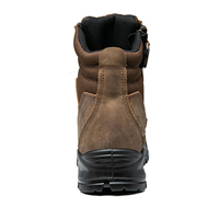 Bottes de travail pour hommes en cuir Crazy Horse marron d'Australie avec fermeture éclair latérale, embout en acier de sécurité et protection anti-perforation