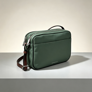 Classic Green <b>Nylon</b> Small <b>Handbag</b> Front Pocket Design Waterproof Casual Shoulder Purse - Product Image 1