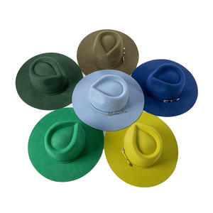 VW081 logotipo personalizado 100% lana australiana mujeres hombres ala ancha Western Jazz 100 lana Panamá Fedora sombrero de lana para mujeres - Product Image 5