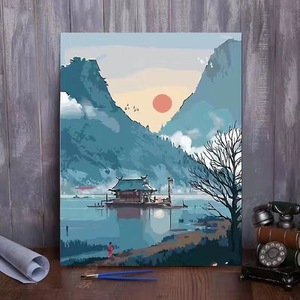 Tùy Chỉnh Mực Rửa Cảnh Sơn Bằng Số Kit Cho Người Lớn, Tự Làm Trung Quốc Phong Cách Sơn Trên Vải Tường Nghệ Thuật Trang Trí Nội Thất - Product Image 1