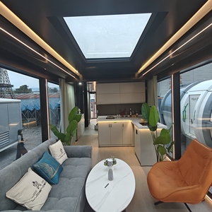 Casa Contenedor <span class=keywords><strong>de</strong></span> Acero Prefabricada <span class=keywords><strong>de</strong></span> Lujo con <span class=keywords><strong>Diseño</strong></span> Moderno y Forma Redonda para Hoteles Resort y Vida en el Jardín - Product Image 6