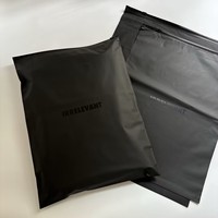Sacs d'emballage transparents en plastique personnalisés avec logo, pour vêtements, T-shirts, sacs à fermeture éclair givrés noirs