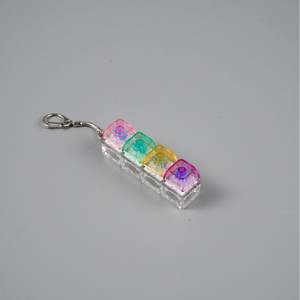 Botón de descompresión de plástico con luz, llavero luminoso portátil con cuatro teclas de eje mecánico, colgante de descompresión - Product Image 4