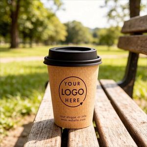 แก้วกระดาษคราฟท์แบบใช้แล้วทิ้งสำหรับกาแฟร้อนเย็น ขนาด 90 มม. 8/10/12/16 ออนซ์ เป็นมิตรกับสิ่งแวดล้อม พิมพ์โลโก้ได้ตามต้องการ แบบชั้นเดียว/สองชั้น - Product Image 4