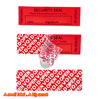Étiquette de sécurité anti-contrefaçon en PET de 80 mm x 25 mm, scellée contre les manipulations, impression couleur complète, design personnalisé, autocollant adhésif
