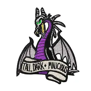 4.3 inches Large Dragon Tall Dark and Malicious Iron on sew on Fun Meme Embroidered Patch