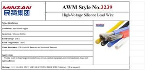<span class=keywords><strong>Awm</strong></span> <span class=keywords><strong>3239</strong></span> 14awg 30kv/20kv/10KV điện áp cao đồng đóng hộp <span class=keywords><strong>Silicone</strong></span> cao su dây cáp - Product Image 2