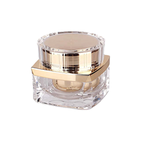 Pot à crème carré transparent en acrylique 15g 30g 50g, personnalisable en couleur, impression sérigraphique, cosmétique personnel
