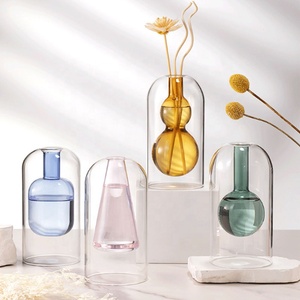 Double Layer Bell Glass Reed <strong>Diffuser</strong> Bottle Empty Aroma Container Decorative Dry Flower Vase for Home Tabletop Fragrance Decor - Product Image 3