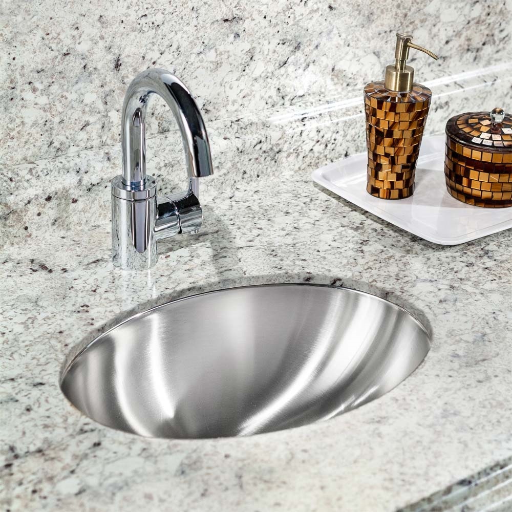 Mini Lavello Da Cucina Rotondo In Acciaio Inox - Diametro 30 Cm, Profondità 16.5 Cm, Con Scarico E Scolapiatti, Per Installazione Sottopiano O A Incasso