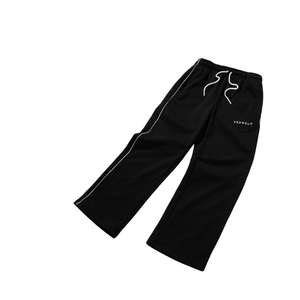 Joggers de gimnasio de pierna ancha de cintura media Unisex de alta calidad 100% algodón Pantalones deportivos de estilo callejero para hombres-Servicio OEM hecho transpirable - Product Image 1