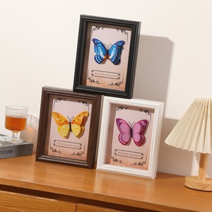 Boîte d'ombre creuse en bois cadre <span class=keywords><strong>photo</strong></span> écologique présentoir mural impression UV <span class=keywords><strong>carré</strong></span> 4/6 pouces 8 pouces bricolage papillon - Product Image 2