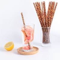 Accessoires de bar en plastique PP sans BPA, réutilisables, lavables, imprimés léopard marron classique, certifiés LFGB, écologiques, de la marque SIZZO