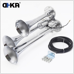 แตรเป่าลมแบบสามท่อ12V/24V 3ท่อแตรควบคุมด้วยเหล็กโครเมี่ยมสำหรับรถยนต์ AS033LAC - Product Image 1