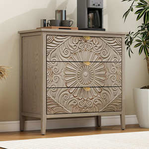 Single 3 Drawer Cabinet American Furniture Bedroom Living Room Study <b>Storage</b> Drawers - Product Image 2