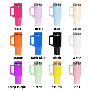 Stainless Steel Mug Beer Tumbler Vacuum Insulated Coffee Beer Cup 40oz Tumblers <b>with</b> <b>Straw</b> Lid Handle - Product Image 5