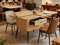 Table à manger rectangulaire extensible en bois au design moderne et peu encombrant, idéale pour l'hôtellerie - Offre Spéciale 2026