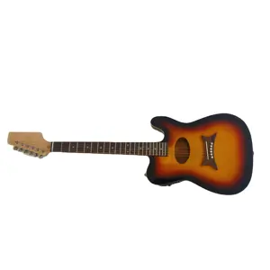 Afanti Semi-Hollow Body Rosewood Fingerboard With EQ Acoustic Electric Guitar