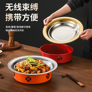 Stainless Steel Hammered Dry Pot Cookware Heat Resistant Commercial Alcohol <b>Stove</b> For Home Outdoor Use - Product Image 1