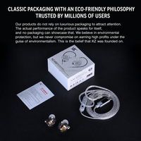 Écouteurs intra-auriculaires professionnels KZ EDZ, boîtier en métal et plastique, réponse en fréquence 10Hz-20kHz, câble remplaçable