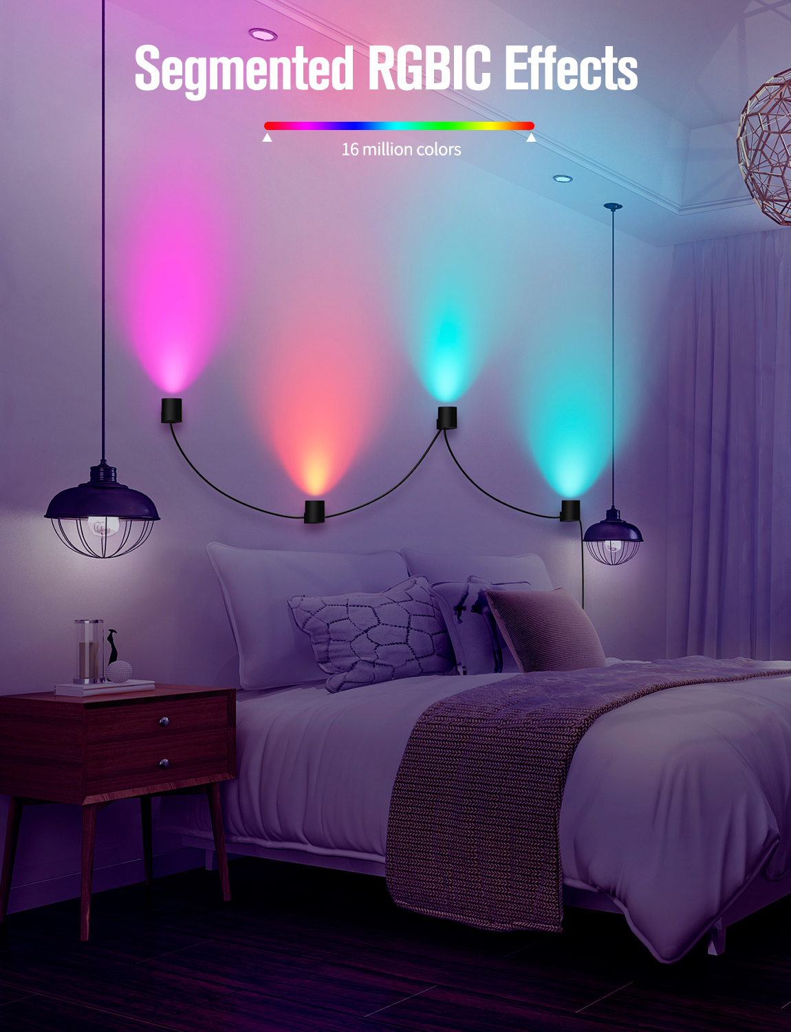 Nordic Modern Minimalist dimmable Wall Light Lines Decorative Smart LED lamp Living Room RGB Rainbow LED Smart Wall Lights