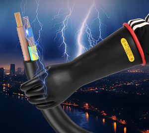 高压橡胶2级电气绝缘线人电工安全防护工作手套 - Product Image 6