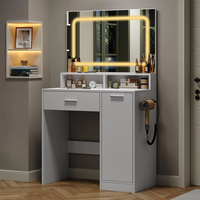 Coiffeuse moderne de luxe au design unique pour coiffeuse de maquillage, ensemble table de coiffeuse nordique en bois pour maquillage