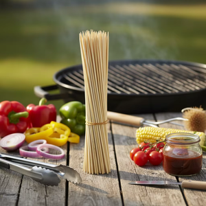 Brochetas de Carbón de Bambú Redondas de 20 cm, Ultra Gruesas de 4 mm, con Mango Largo, Ecológicas y Resistentes, para <span class=keywords><strong>Kebab</strong></span> de Cordero Marinado - Product Image 6