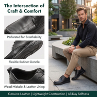 Chaussures en cuir de vache véritable de qualité supérieure, respirantes, à lacets, légères, à semelle souple, chaussures décontractées pour hommes, pour le bureau