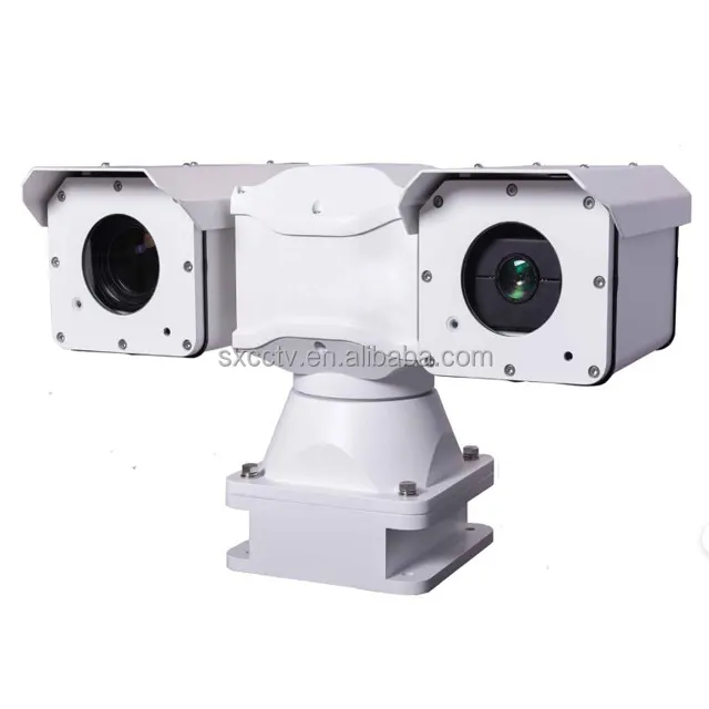 Kamera PTZ termal Sensor ganda IP 1080P Full HD dengan bentuk T penglihatan malam