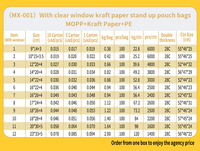 Sacs en papier kraft à fermeture éclair autoportants en gros, sacs à fermeture éclair refermables, sachets doypack