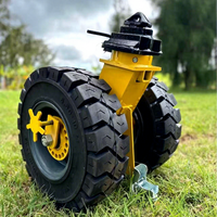 Roulettes de conteneur robustes certifiées CE de 16/22/25 pouces avec conception à double roue tout-terrain en caoutchouc plein pour l'utilisation de conteneurs d'expédition