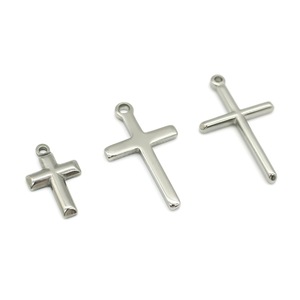 Colgante de cruz de acero inoxidable con diseño minimalista 3D para la fabricación de joyas Anno Jewelry - Product Image 2
