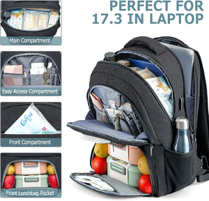 Sac à dos isotherme <span class=keywords><strong>pour</strong></span> le déjeuner, résistant à l'eau, grand sac à dos <span class=keywords><strong>pour</strong></span> ordinateur portable <span class=keywords><strong>pour</strong></span> hommes, adolescents, garçons, sac à dos <span class=keywords><strong>pour</strong></span> l'école, le travail, les voyages - Product Image 3