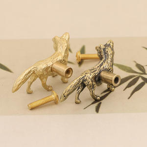 Fox pegangan pintu Kuningan, gagang pintu lemari kreatif mewah, pegangan Laci ruang tamu kamar tidur - Product Image 4