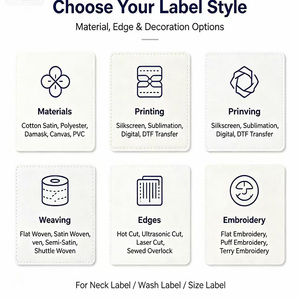 Etiquetas de Cuello para Camisetas, Etiquetas Tejidas Personalizadas con Nombre de Marca, Logotipo y Talla, Etiquetas de Cuello Plegables para Ropa - Product Image 6