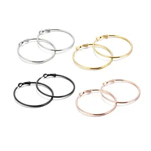 High quality surgical stainless steel loop earring gold plated women large hoop earring