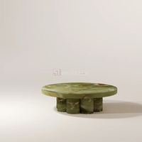 Perfekter Marmor Großhandel Hochwertige Steinmöbel Luxuriöses Marmor-Couchtisch-Set für Wohnzimmer Rundes Design
