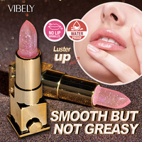 Rouge à lèvres hydratant biologique personnalisé avec diamant baume à lèvres teinté à la cire d'abeille PH à couleur changeante avec miroir